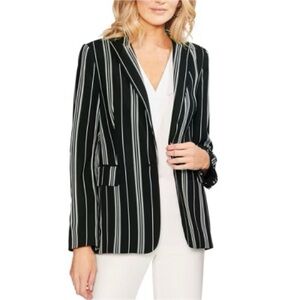 H&M Black and White Striped Blazer